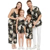 image:imageFamily Matching Hawaiian Clothes Wispy Cereus Black  Lightweight 100 rayon  Family matching outfits  Tropical floral print  Beach vacations  Luaus  Cruises  Family photosGirl Romper