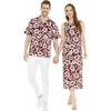 image:imageMatchable Couple Hawaiian Luau Men Shirt or Women Maxi Tank Dress in Classic Hibiscus BurgundyWomen Classic Hibiscus Burgundy