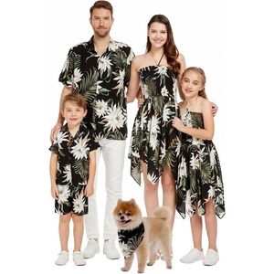 image:imageFamily Matching Hawaiian Clothes Wispy Cereus Black  Lightweight 100 rayon  Family matching outfits  Tropical floral print  Beach vacations  Luaus  Cruises  Family photosBoy Short Sleeve