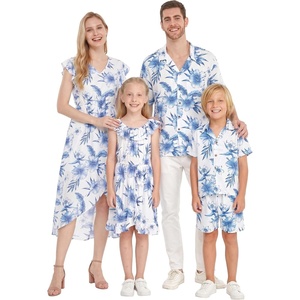 image:imageHawaii Hangover Family Matching Hawaiian Clothes Day Dream Bloom  Family matching Hawaiian outfits Day Dream Bloom lightweight rayon machine washable tropical floral print luaus cruisesWomen Wrap Ruffle