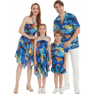 image:imageHawaii Hangover Family Matching Hawaiian Clothes Sunset Blue  Family matching Hawaiian outfits Sunset Blue lightweight rayon machine washable tropical print luaus cruisesWomen Fairy