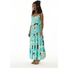 image:imageHawaii Hangover Family Matching Clothes Pineapple Garden Turquoise  Family matching Hawaiian outfits Pineapple Garden Turquoise lightweight rayon machine washable tropical print luausWomen Maxi Tiered