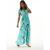 image:imageHawaii Hangover Family Matching Clothes Pineapple Garden Turquoise  Family matching Hawaiian outfits Pineapple Garden Turquoise lightweight rayon machine washable tropical print luausWomen Maxi Rahee