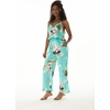 image:imageHawaii Hangover Family Matching Clothes Pineapple Garden Turquoise  Family matching Hawaiian outfits Pineapple Garden Turquoise lightweight rayon machine washable tropical print luausWomen V Neck Jumpsuit