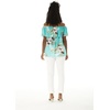 image:imageHawaii Hangover Family Matching Clothes Pineapple Garden Turquoise  Family matching Hawaiian outfits Pineapple Garden Turquoise lightweight rayon machine washable tropical print luausWomen Offshoulder Ruffle Top