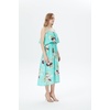 image:imageHawaii Hangover Family Matching Clothes Pineapple Garden Turquoise  Family matching Hawaiian outfits Pineapple Garden Turquoise lightweight rayon machine washable tropical print luausWomen Maxi Ruffle