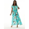 image:imageHawaii Hangover Family Matching Clothes Pineapple Garden Turquoise  Family matching Hawaiian outfits Pineapple Garden Turquoise lightweight rayon machine washable tropical print luausWomen Maxi Rahee