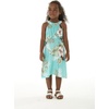 image:imageHawaii Hangover Family Matching Clothes Pineapple Garden Turquoise  Family matching Hawaiian outfits Pineapple Garden Turquoise lightweight rayon machine washable tropical print luausGirl Round Neck Ruffle