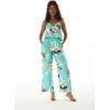 image:imageHawaii Hangover Family Matching Clothes Pineapple Garden Turquoise  Family matching Hawaiian outfits Pineapple Garden Turquoise lightweight rayon machine washable tropical print luausWomen V Neck Jumpsuit