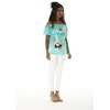 image:imageHawaii Hangover Family Matching Clothes Pineapple Garden Turquoise  Family matching Hawaiian outfits Pineapple Garden Turquoise lightweight rayon machine washable tropical print luausWomen Offshoulder Ruffle Top