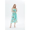 image:imageHawaii Hangover Family Matching Clothes Pineapple Garden Turquoise  Family matching Hawaiian outfits Pineapple Garden Turquoise lightweight rayon machine washable tropical print luausWomen Maxi Ruffle