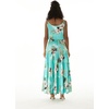 image:imageHawaii Hangover Family Matching Clothes Pineapple Garden Turquoise  Family matching Hawaiian outfits Pineapple Garden Turquoise lightweight rayon machine washable tropical print luausWomen Maxi Tiered