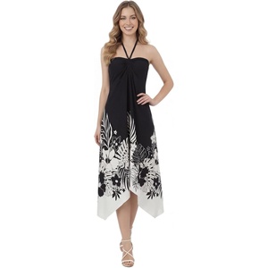 image:imageHawaii Hangover Womens Hawaiian Luau Beach Halter Midi Dress in Indri PinkIndri Black