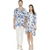 image:imageMatchable Couple Hawaiian Luau Shirt or 34 Sleeve Ruffle Dress in Day Dream BloomMen Day Dream Bloom