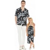 image:imageMatchable Hawaiian Luau Father Daughter Men Shirt or Girl Halter Dress in Midnight BloomGirl Midnight Bloom