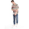 image:imageMatchable Couple Hawaiian Luau Shirt Smock Top Ruffle Wrap Skirt in Neon Sunset PinkMen Neon Sunset Pink