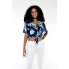 image:imageFamily Matching Hawaiian Clothes Orchid Breeze Navy  Lightweight 100 rayon  Family matching outfits  Beach vacations  Luaus  Cruises  Family photosWomen Tie Front Shirt