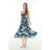 image:imageFamily Matching Hawaiian Clothes Orchid Breeze Navy  Lightweight 100 rayon  Family matching outfits  Beach vacations  Luaus  Cruises  Family photosWomen Maxi Tiered Dress