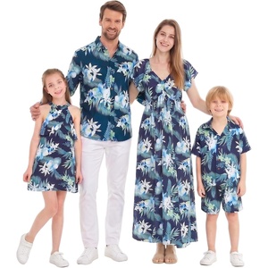 image:imageFamily Matching Hawaiian Clothes Orchid Breeze Navy  Lightweight 100 rayon  Family matching outfits  Beach vacations  Luaus  Cruises  Family photosGirl Ruffle Tank