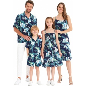 image:imageFamily Matching Hawaiian Clothes Orchid Breeze Navy  Lightweight 100 rayon  Family matching outfits  Beach vacations  Luaus  Cruises  Family photosGirl Elastic Strap