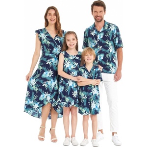 image:imageFamily Matching Hawaiian Clothes Orchid Breeze Navy  Lightweight 100 rayon  Family matching outfits  Beach vacations  Luaus  Cruises  Family photosGirl Wrap
