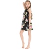 image:imageFamily Matching Hawaiian Clothes Hibiscus Black  Black Hibiscus Print  Soft Rayon Fabric  Family Matching Outfits  Vacation Ready  Luau Party WearGirl Ruffle Tank
