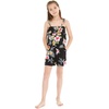 image:imageFamily Matching Hawaiian Clothes Hibiscus Black  Black Hibiscus Print  Soft Rayon Fabric  Family Matching Outfits  Vacation Ready  Luau Party WearGirl Romper