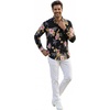 image:imageFamily Matching Hawaiian Clothes Hibiscus Black  Black Hibiscus Print  Soft Rayon Fabric  Family Matching Outfits  Vacation Ready  Luau Party WearMen Long Sleeve