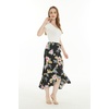 image:imageFamily Matching Hawaiian Clothes Hibiscus Black  Black Hibiscus Print  Soft Rayon Fabric  Family Matching Outfits  Vacation Ready  Luau Party WearWomen Wrap Ruffle Skirt