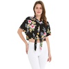 image:imageFamily Matching Hawaiian Clothes Hibiscus Black  Black Hibiscus Print  Soft Rayon Fabric  Family Matching Outfits  Vacation Ready  Luau Party WearWomen Tie Front Shirt