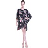 image:imageFamily Matching Hawaiian Clothes Hibiscus Black  Black Hibiscus Print  Soft Rayon Fabric  Family Matching Outfits  Vacation Ready  Luau Party WearWomen Short Poncho