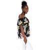 image:imageFamily Matching Hawaiian Clothes Hibiscus Black  Black Hibiscus Print  Soft Rayon Fabric  Family Matching Outfits  Vacation Ready  Luau Party WearWomen Offshoulder Ruffle Top