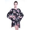 image:imageFamily Matching Hawaiian Clothes Hibiscus Black  Black Hibiscus Print  Soft Rayon Fabric  Family Matching Outfits  Vacation Ready  Luau Party WearWomen Short Poncho