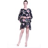 image:imageFamily Matching Hawaiian Clothes Hibiscus Black  Black Hibiscus Print  Soft Rayon Fabric  Family Matching Outfits  Vacation Ready  Luau Party WearWomen Short Poncho