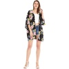image:imageFamily Matching Hawaiian Clothes Hibiscus Black  Black Hibiscus Print  Soft Rayon Fabric  Family Matching Outfits  Vacation Ready  Luau Party WearWomen Kimono Cardigan