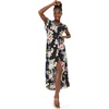 image:imageFamily Matching Hawaiian Clothes Hibiscus Black  Black Hibiscus Print  Soft Rayon Fabric  Family Matching Outfits  Vacation Ready  Luau Party WearWomen Wrap Ruffle