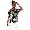 image:imageFamily Matching Hawaiian Clothes Hibiscus Black  Black Hibiscus Print  Soft Rayon Fabric  Family Matching Outfits  Vacation Ready  Luau Party WearWomen Offshoulder Ruffle Top
