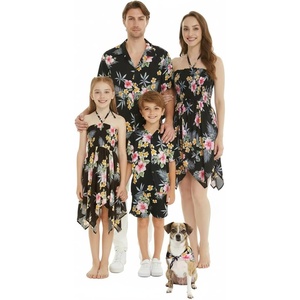 image:imageFamily Matching Hawaiian Clothes Hibiscus Black  Black Hibiscus Print  Soft Rayon Fabric  Family Matching Outfits  Vacation Ready  Luau Party WearWomen Fairy