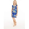 image:imageGirl Ruffle Wrap Hawaiian Luau Dress and Hat with Matching Band in Hibiscus Blue Size 6