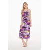 image:imageWomens Hawaiian Maxi Sweetheart Dress Signature Prints  Sweetheart Neckline Soft Rayon Fabric Signature Floral Prints Lightweight Comfort Resort Vacation WearSunset Purple