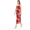 image:imageWomens Hawaiian Maxi Sweetheart Dress Signature Prints  Sweetheart Neckline Soft Rayon Fabric Signature Floral Prints Lightweight Comfort Resort Vacation WearSunset Red