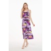 image:imageWomens Hawaiian Maxi Sweetheart Dress Signature Prints  Sweetheart Neckline Soft Rayon Fabric Signature Floral Prints Lightweight Comfort Resort Vacation WearSunset Purple