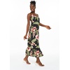 image:imageWomens Hawaiian Maxi Sweetheart Dress Signature Prints  Sweetheart Neckline Soft Rayon Fabric Signature Floral Prints Lightweight Comfort Resort Vacation WearRafelsia Black
