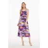 image:imageWomens Hawaiian Maxi Sweetheart Dress Signature Prints  Sweetheart Neckline Soft Rayon Fabric Signature Floral Prints Lightweight Comfort Resort Vacation WearSunset Purple