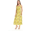 image:imageWomens Hawaiian Maxi Sweetheart Dress Signature Prints  Sweetheart Neckline Soft Rayon Fabric Signature Floral Prints Lightweight Comfort Resort Vacation WearGarden Poppy Yellow
