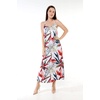 image:imageWomens Hawaiian Maxi Sweetheart Dress Signature Prints  Sweetheart Neckline Soft Rayon Fabric Signature Floral Prints Lightweight Comfort Resort Vacation WearGarden at Dawn