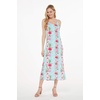 image:imageWomens Hawaiian Maxi Sweetheart Dress Signature Prints  Sweetheart Neckline Soft Rayon Fabric Signature Floral Prints Lightweight Comfort Resort Vacation WearPink Turquoise Hibiscus Vine