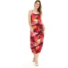 image:imageWomens Hawaiian Maxi Sweetheart Dress Signature Prints  Sweetheart Neckline Soft Rayon Fabric Signature Floral Prints Lightweight Comfort Resort Vacation WearSunset Red