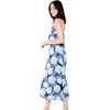 image:imageWomens Hawaiian Maxi Sweetheart Dress Signature Prints  Sweetheart Neckline Soft Rayon Fabric Signature Floral Prints Lightweight Comfort Resort Vacation WearPacific Palm Navy