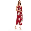 image:imageWomens Hawaiian Maxi Sweetheart Dress Signature Prints  Sweetheart Neckline Soft Rayon Fabric Signature Floral Prints Lightweight Comfort Resort Vacation WearPineapple Garden Burgundy